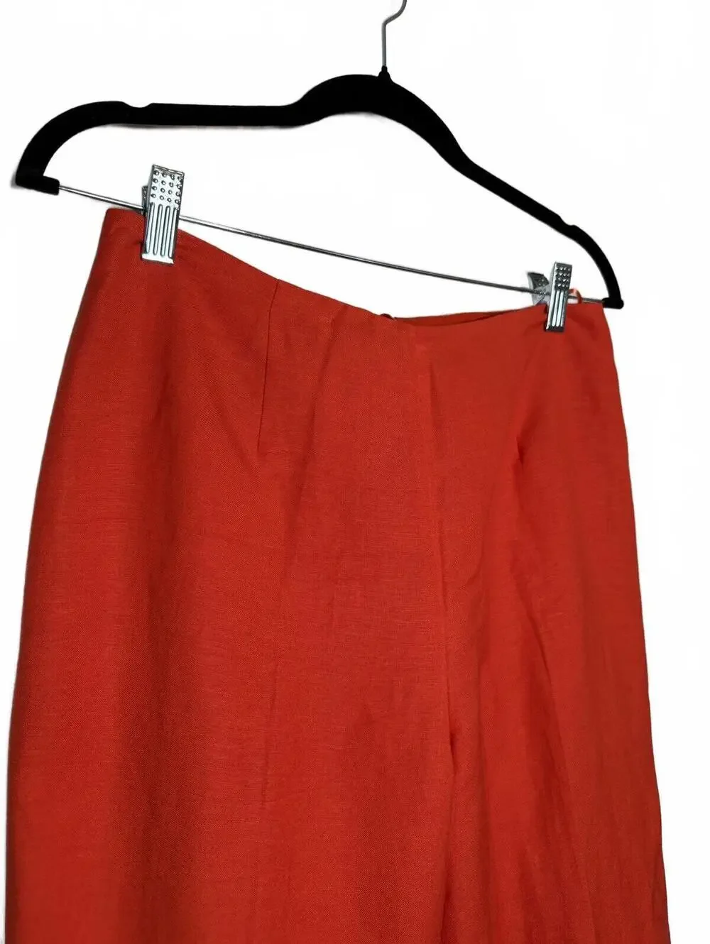 Vintage 90s Cropped‎ Orange Linen Blend Pants Size 8/ medium